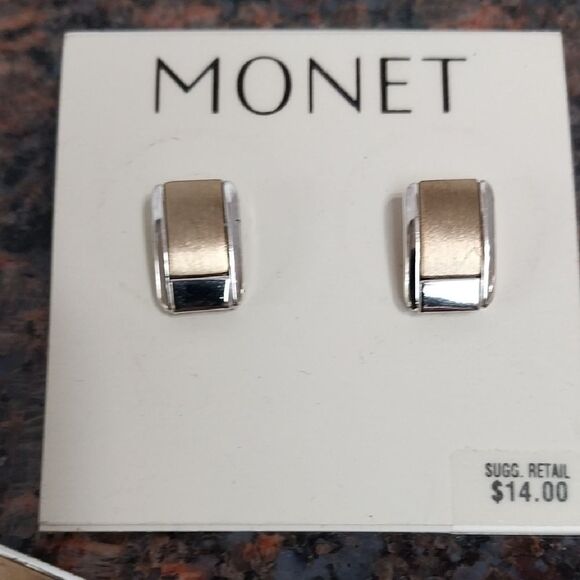 Monet Silvertone and Goldtone Jewelry...Elegant Minimalist Design...NEW - Picture 2 of 5